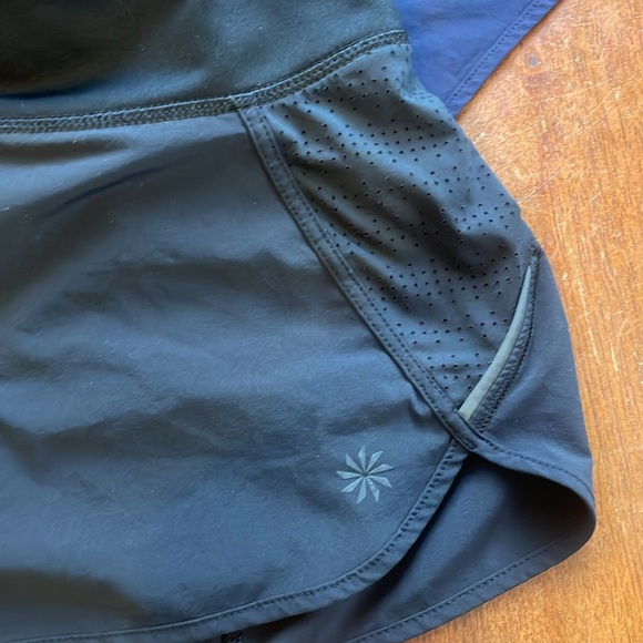 2 pair Athleta track this run short, navy blue/blk - Picture 8 of 11